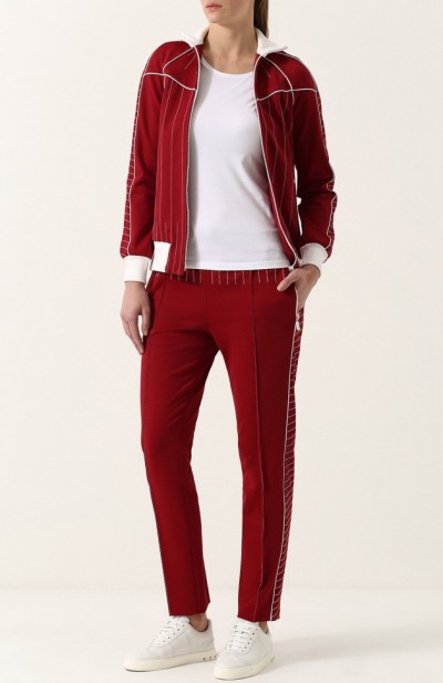 Бомбер с контрастными манжетами и воротником-стойкой