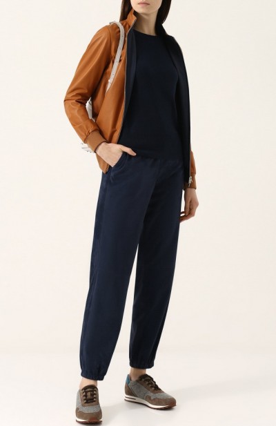 Двусторонний кожаный бомбер с воротником-стойкой