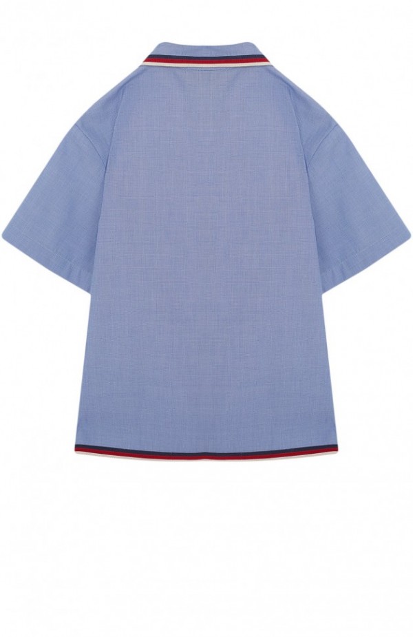 Хлопковая рубашка с контрастной отделкой