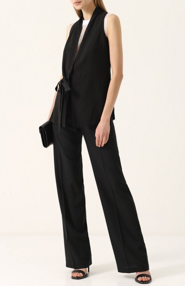 Однотонный жилет с бантом