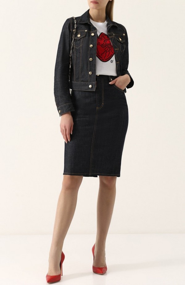 Джинсовая куртка с контрастной прострочкой 1